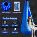 Light Up Kids Pod Swing Seat  Sensory Hammock Chair with Remote & Bluetooth App Control LED Lights, Inflatable Cushion, Pocket  Indoor & Outdoor Swing for Autism & Relaxation
