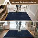 COSY HOMEER-Door-Mat Dirt Trapper Entryway Rugs 24"x36" Non Slip Washable Entrance Mats Absorbent Welcome Mat Low Profile Dog Door Mats for Front Back Doomats and Wet Shoes,Navy Blue