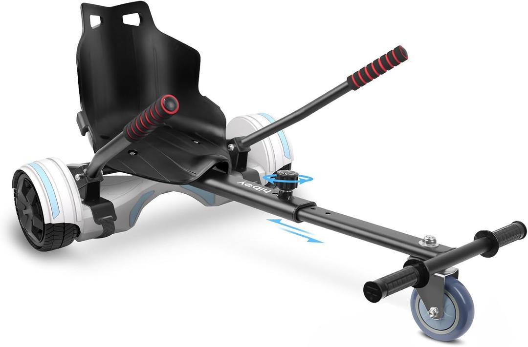 Hiboy HC-01 Hoverboard Seat Attachment for 6.5" 8" 8.5" 10" Hoverboards, Easy Assembly & Adjustable Frame Length Buggy Attachment, Hoverboard Go Kart Accessory for Kids & Adults (Black)