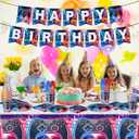 Video Game Machine Party Tableware Set Gaming Theme Decoration Birthday Party Supplies Including Gaming Theme Plates,Tableware,Cups,Paper Towels,Straw,Banners,Tablecloths Etc.