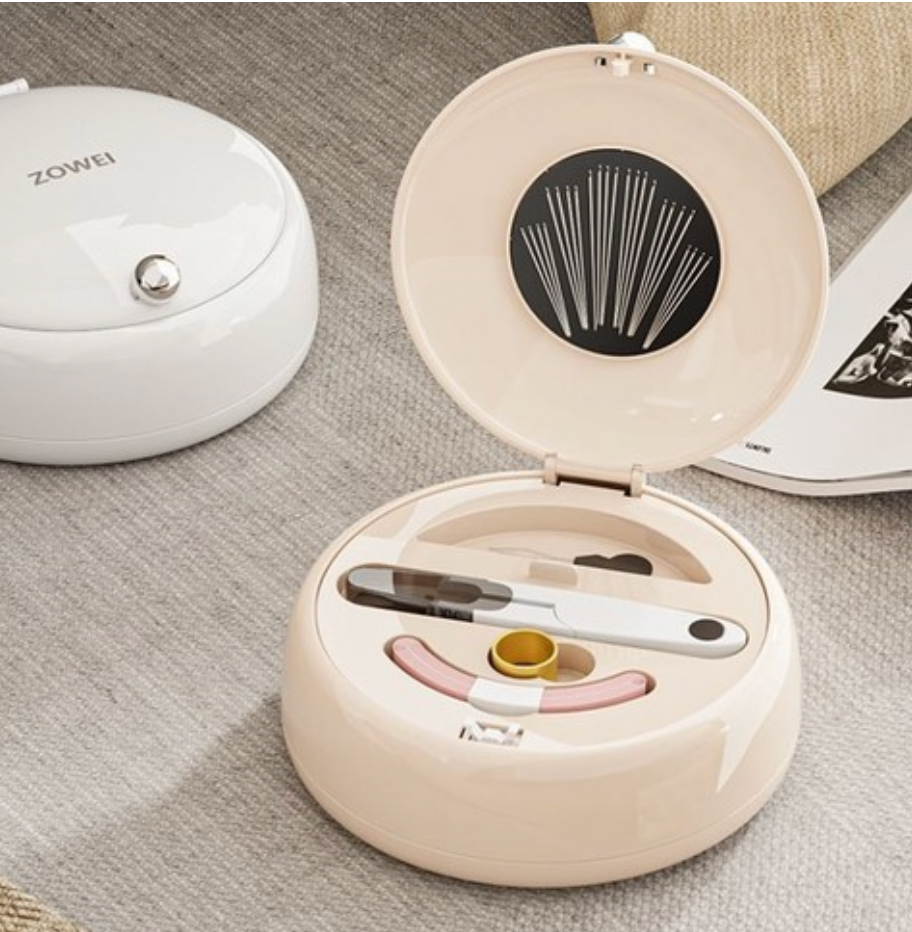 ZOWEI Magnetic Sewing Kit, Luxury White Needle and Thread Box with 40-Piece Sewing Repair Tools Set
