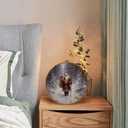 DILSJ Winter Christmas Santa Claus Round Wall Art Decor, Vintage Christmas Canvas Wall Art Framed, Winter Forest Holiday Santa Xmas Hanging Decorations for Home Bedroom Living Room, 10x10 Inch