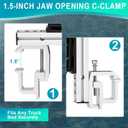 Heavy-Duty Aluminum Fishing Rod Holder for Truck Bed, 4 Rods Truck Fishing Rod Holds with C-Clamp Mount