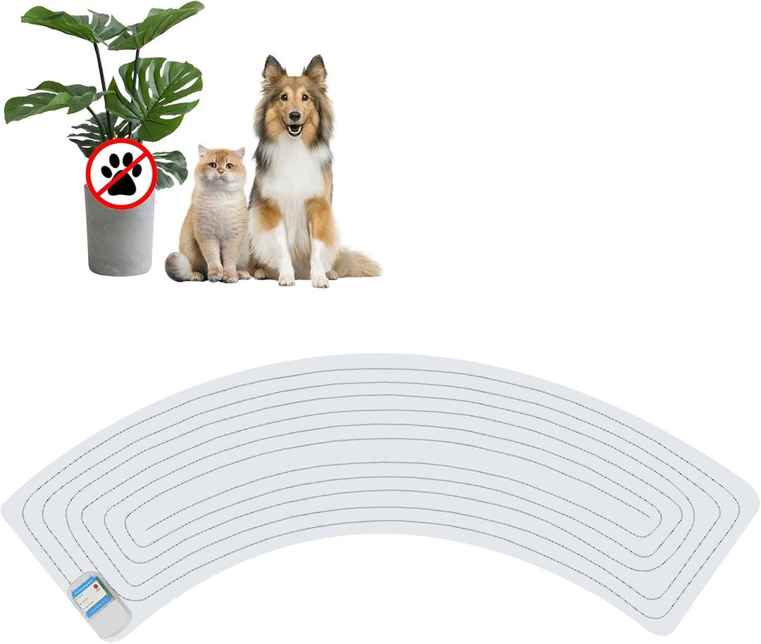 SEERWAY roof Pet Shock Mat with 3 Modes - Dog & Cat Deterrent for Christmas Tree, Trash Cans, Houseplants & Indoor Areas, Adjustable Electronic Training Pad (50"x 12"), Transparent