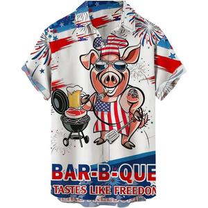 wihnsinop Mens Funky Hawaiian Bowling Shirts Holiday Theme Shirt Button Down Shirts Big and Tall (White, S)