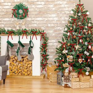 3 x 24pcs Red Velvet Bows Christmas Tree Decorations, 5"x7" Valentines Day Ornaments for Tree Home Coquette Room Birthday Party Front Door Wedding Holiday Decor