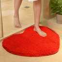 JAIJY Red Small Heart Shaped Chenille Bath Mat Soft Absorbent Plush Microfiber Bathroom Rug Non-Slip Machine Washable Shaggy Mats Carpet for Shower, Bedroom, Bathtub, Small, 12"x18"