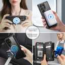 Defencase for Samsung Galaxy S24 Ultra Magnetic Wallet Case Compatible with Magsafe with RFID Blocking Zipper & Card Holder Women, PU Leather Detachable Phone Case for Galaxy S24 Ultra 6.8", Black