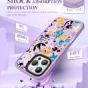 2 x GVIEWIN Magnetic for iPhone 16 Pro Max Case Compatible with Magsafe, [Screen & Camera Lens Protector] Fashion Pattern Translucent Shockproof Phone Cover for 16 Pro Max 6.9" (Moonlit Party/Purple)