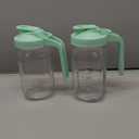 32oz Glass Pitcher with Handle and Lid, 1 Quart Mason Jar Pitcher - Airtight & Leakproof Water Jug with Pour Spout Lid, Glass Containers for Fridge, Perfect for Juice, Cold Brew, Iced & Sun Tea (Black)