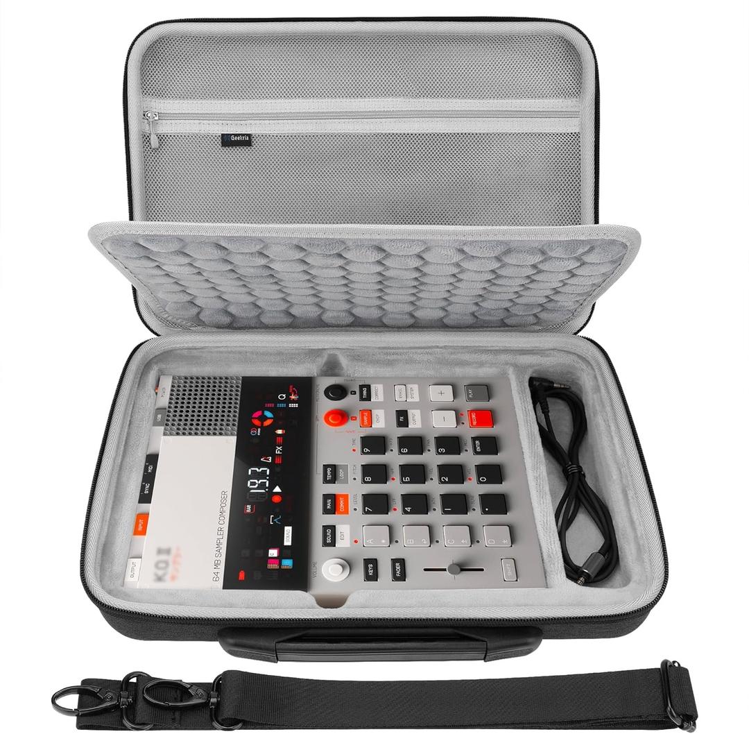 GEEKRIA Hard Shell Travel Case Compatible with Teenage Engineering EP-133 K.O. II/EP-1320/ EP-40 Riddim Reggae Sampler, Audio Sampler Carrying Bag (Dark Gray)