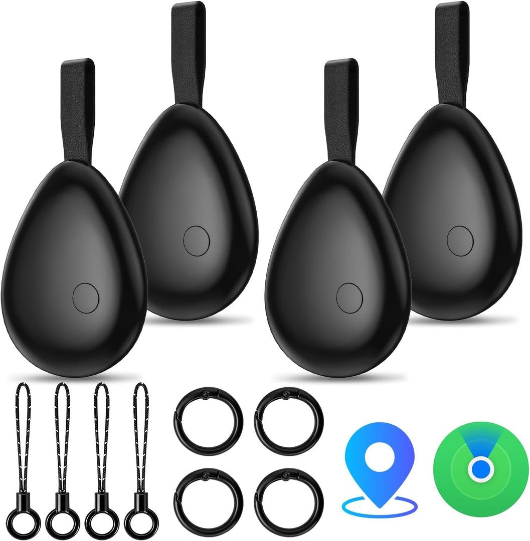 Air Tracker Tags (iOS Only) 4 Pack: Bluetooth Item Finder with Apple Find My APP, Item Locator for Keys Finder, Bags Wallets Anti-Loss, IP68 Waterproof Smart Tag (Water Drop)