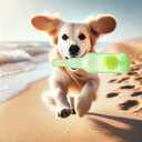 Wine Bottle Dog Toy, Fun Interactive Cute Squeaky Dog Toys with Tennis Ball Inside, Ideal for Large/Medium/Small Dogs to Fetch Games and Bonding Time,Medium-Green (2.17" x 2.17" x 7.87")