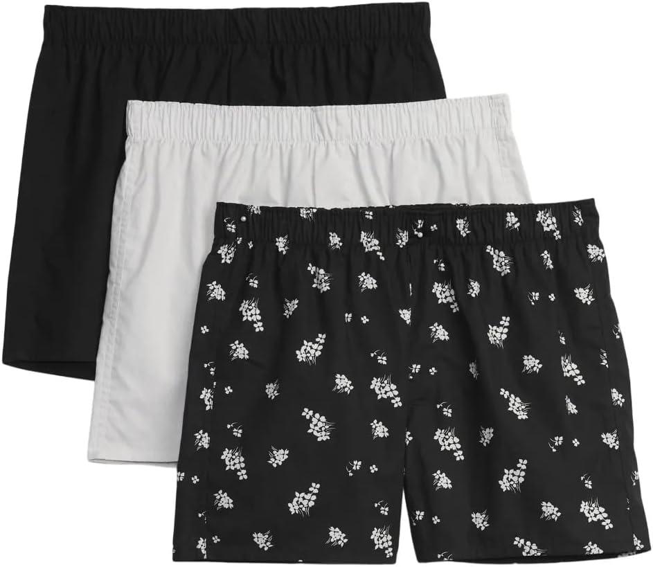 GAP Men's 3-Pack Boxers (Medium, True Black Multi 1)