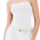 REORIA Womens Bodysuits Spaghetti Strap Double Lined Tank Underbust Square Neck Slim Fit Going Out Tops 2025 Trendy (White, M)