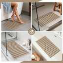 Non Slip Bathtub Mat and Shower Mat, Machine Washable Anti Slip Shower Mats for Inside Shower with Suction Cups & Drain Holes (26.7" x 14.5", Wood Color)
