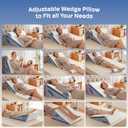 Simpledad 3PCS Wedge Pillow, Orthopedic Wedge Pillow for Acid Reflux, Back Pain Relief, Cooling Memory Foam Top, Bed Wedge Pillows for Headboard, Sleeping, Snoring, Back Support, After Surgery.