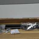 Heavy Duty Double Curtain Rod with Palm Leaves Finials and Aluminum Bouquet Brackets,Double Curtain Rods for Windows 36 to 72 Inches,1 Inch Front, 5/8 Inch Back Adjustable Double Rods,Black