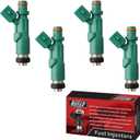 Set of 4 Fuel Injectors 23209-21020 FJ343 Replacement Compatible with Toyota Echo 2000-2005 Prius 2001-2009 Scion xA xB 2004-2006 1.5L L4 - Replaces 842-12234