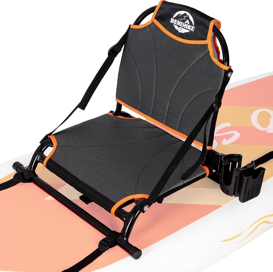 Kayak Seat with Adjustable Backrest Support, Aluminum Frame Kayak Seat with Waterproof Bag, Suitable for Fishing, Inflatable Kayak, Inflatable SUP with D-Rings, Sit-on-Top Kayak with Rails, Portable