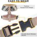 SCENEREAL No Pull Dog Harness Collar and Leash Set for Small Sized Dogs, Soft Mesh Plaid Puppy Harnesses, Pet Vest for Outdoor Walking Training and Running, Beige XS