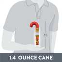 REESE'S PIECES Peanut Butter in a Crunchy Shell, Christmas Candy Plastic Cane, 1.4 oz (EXP 06/01/26)