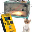 Puppy Incubators with Heatining and Oxygen Tube for Newborn Animals. Incubator for Puppies are Equipped with Heat Lamp, Dimmer Light Sockets, Thermohygrometer, Reusable Waterproof Pads