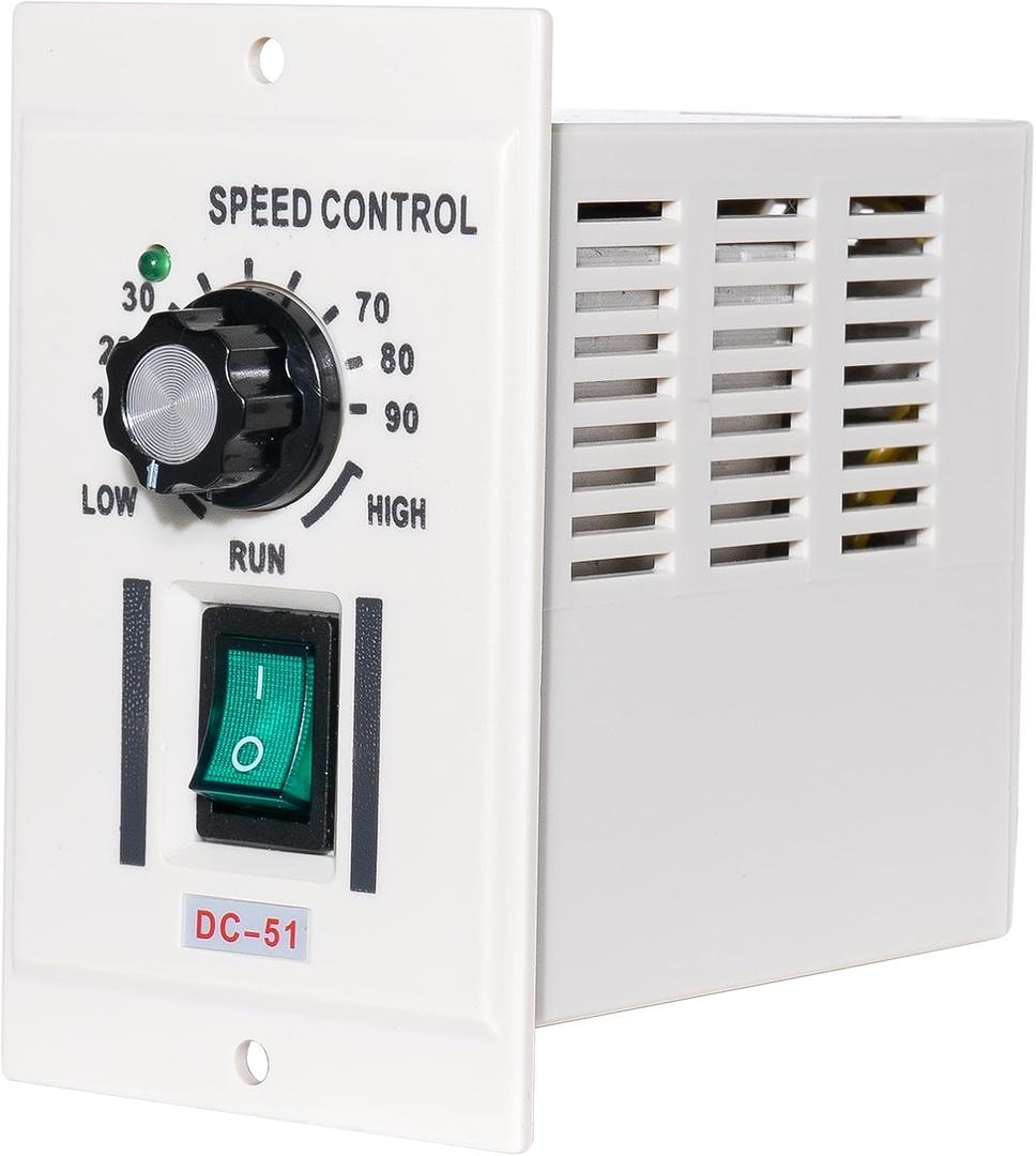 400W Permanent Magnet DC Motor Speed Controller, Electric Speed Regulator with AC 110V Input and DC 0 - 90V Output, Knob-Adjustable Speed