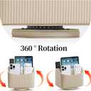 PU Leather Remote Control Holder, 360 Degree Rotating Desk Organizer Storage Table Remote Caddy, Spinning Bedside Organizer Nightstand Organizer for Desktop Office Home (Beige)