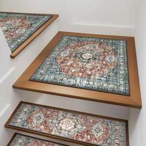 OJIA Non-Slip Stair Treads Matching Mat for Wooden Steps, Square Rubber Backing Anti-Slip Stair Carpet Landing Mat Stair Rugs 31x31 inch Carpet for Stairs, Red (2'7" x 2'7") OJIA Non-Slip Stair Treads Matching Mat for Wooden Steps, Square Rubber Backing Anti-Slip Stair Carpet Landing Mat Stair Rugs 31x31 inch Carpet for Stairs, Red (2'7" x 2'7")