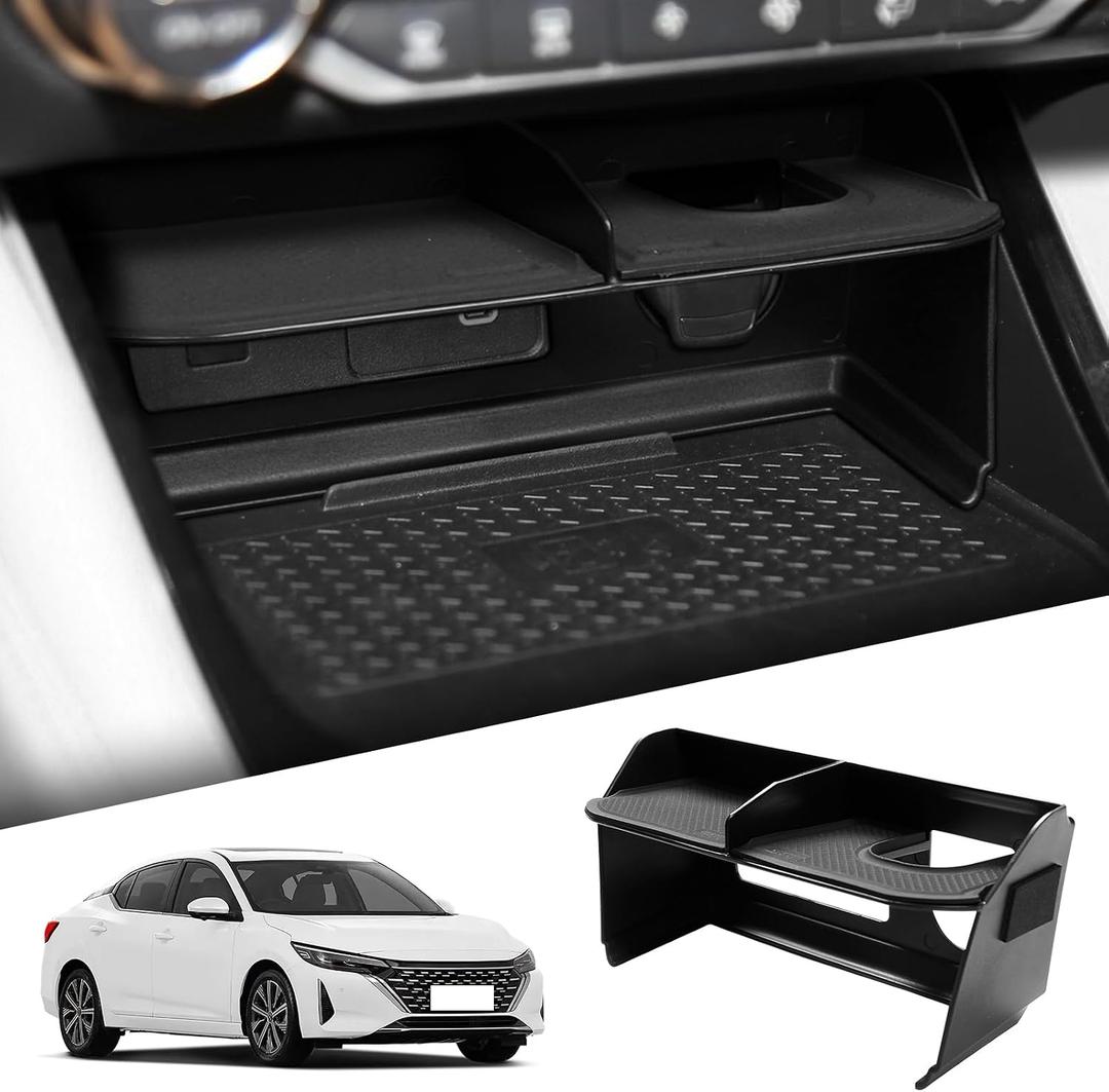 smabee Center Console Organizer for Nissan Sentra 2020-2026 Accessories Interior ABS Center Console Organizer Storage Box Tray Insert Black