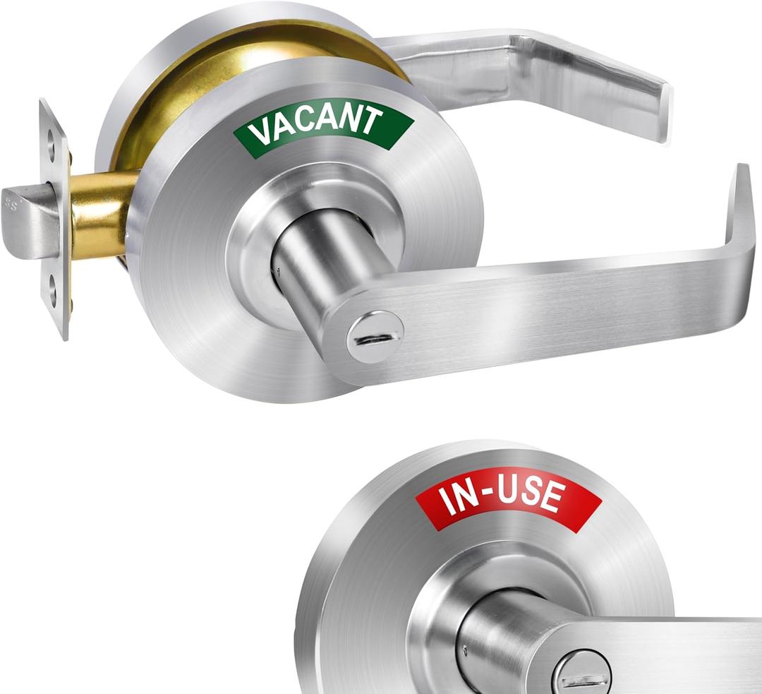 Commercial Bathroom Door Handle | Vacant Occupied Bathroom Lock for Public Restroom |Occupied Door Handle for Office/Restaurant/Hospital/Gym, ANSI Commercial Grade 2