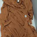 Celmia Autumn Solid Loose Long Maxi Dress Cotton Caftan (3XL, Puff Orange)