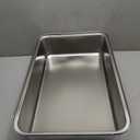 High Sided,XL Stainless Steel Cat Litter Box with Metal Lid,10.24 inch Tall