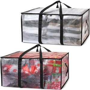 ClearSpace Oversized Moving Bags or Storage Bag  Large Moving Tote with Carry Belt, Zippers & Handles  Reinforced Packing Bags for Moving, Student Apartments, Holiday Storage, 2 Pack