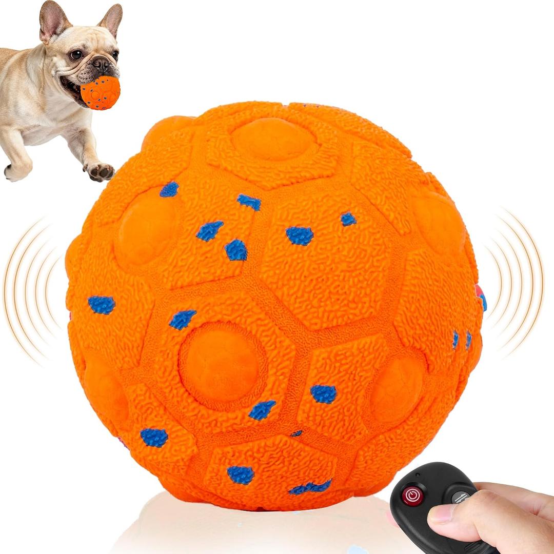 Interactive Dog Toys Ball, 3Modes Automatic Moving Bouncing Dog Toys for Aggressive Chewers, (Orange)