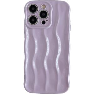 Caseative for iPhone 16 Pro Case,Water Ripple Pattern Curly Wave Frame Soft Phone Case (LPurple)