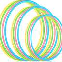 Syhood 12 Pcs Toy Color Hoop Plastic Detachable Adjustable Hoop Light Weight Exercise Fitness Equipment Toy Waist Ring for Adult Party, 3 Sizes(Green, Pink, Yellow, Blue)