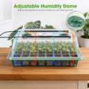 Seed Starter Tray with Grow Light, 2 Pack 80-Cell Seedling Starter Kit with Smart Timer & Humidity Dome, Indoor Plant Germination Kit with 100pcs Nursery Bags & 2-in-1 Sprinkler for Seed Starting