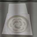 Ceramic Cat Slow Feeder Bowl - Pastel Series Cat Plate for Dry and Wet Food - Cute Maze Feeder Dish for Healthy Eating - Dishwasher Safe - 6.3''W x 1.2''H - 7 OZ - Ivory White