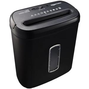 Amazon Basics 8-Sheet Cross Cut Paper Shredder and Credit Card Shredder - Black