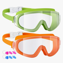 Dizywiee Kids Swim Goggles, 2-Pack Frameless Swimming Goggles for Kids, Child, Boys or Girls From 5-14, Wide View Pool Goggle
