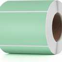 Green Direct Thermal Labels Vinyl 3  2 Inch Self-Adhesive Rectangle Stickers Roll Waterproof Printer Decals Name Tag for QR Code DIY Office Address 500 PCS