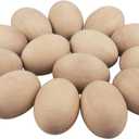 15PCS Wooden Easter Eggs Decorating Set - Life-Size Fake Eggs for Hand Painting, Dyeing, Carving & Crafting - Nature