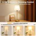 Cordless Table Lamps Set of 2 Battery Operated Lamp with 7500mAh Rechargeable Battery, Stepless Dimmable Vintage Brushed Gold Desk Wireless Lamps for Dining Room, Nightstand & Patio (Bulbs Included)
