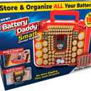 Ontel Battery Daddy Smart - Battery Organizer Storage Case with Tester, Stores & Protects Up to 150 Batteries, Clear Locking Lid, As Seen On TV, Smart - 150 Batteries (BADAS-MC4)