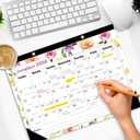 2 x Ymumuda Desk Calendar 2026-2027 Wall Calendar 2 in 1, Monthly Desk Calendar 2026 from JAN.2026 to JUN.2027, 18-Month, Large 12"17", Waterproof Cover, Hanging Rope, Home/office/School Planners (F-Pink Floral)