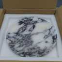 Natural Marble Tray, Coffee Table, Food, Fruit, Paper Cup, Cake Display, Coffee bar, Family Gatherings, Seasonal Holiday Decoration Tray(Viola-Circular-9.8"x9.8"x0.7")