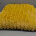 NTBAY Flannel Fuzzy Toddler Blanket, Fluffy Warm and Lightweight Reversible Stripes Design Baby Plush Blanket, 30 x 40 Inches, Yellow