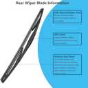 Rear Window Wiper Arm & Blade Replacement for Honda CR-V 2007-2011, Acura MDX 2007-2020, Nissan Murano 2009-2010, Factory OE Style Rear Windshield Wiper Arm & Blade Set 76720-SWA-003